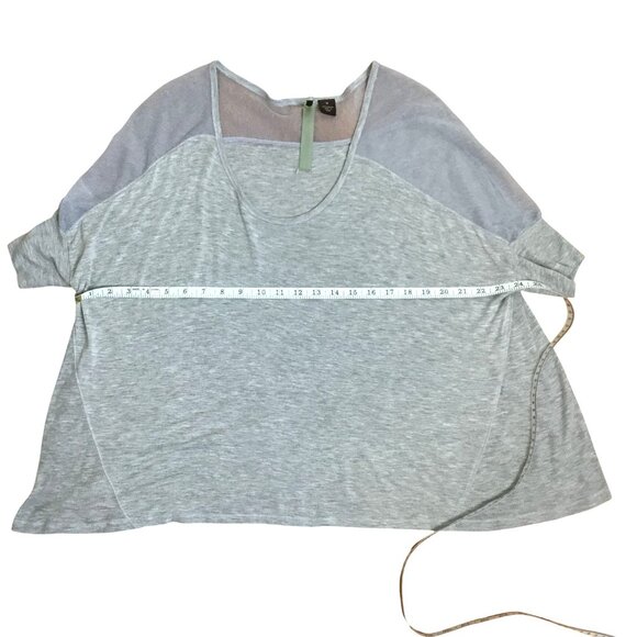 Wilster Women Oversized Fit Gray Top Sheer Accents Dolman Sleeves Langenlook M - Picture 3 of 9